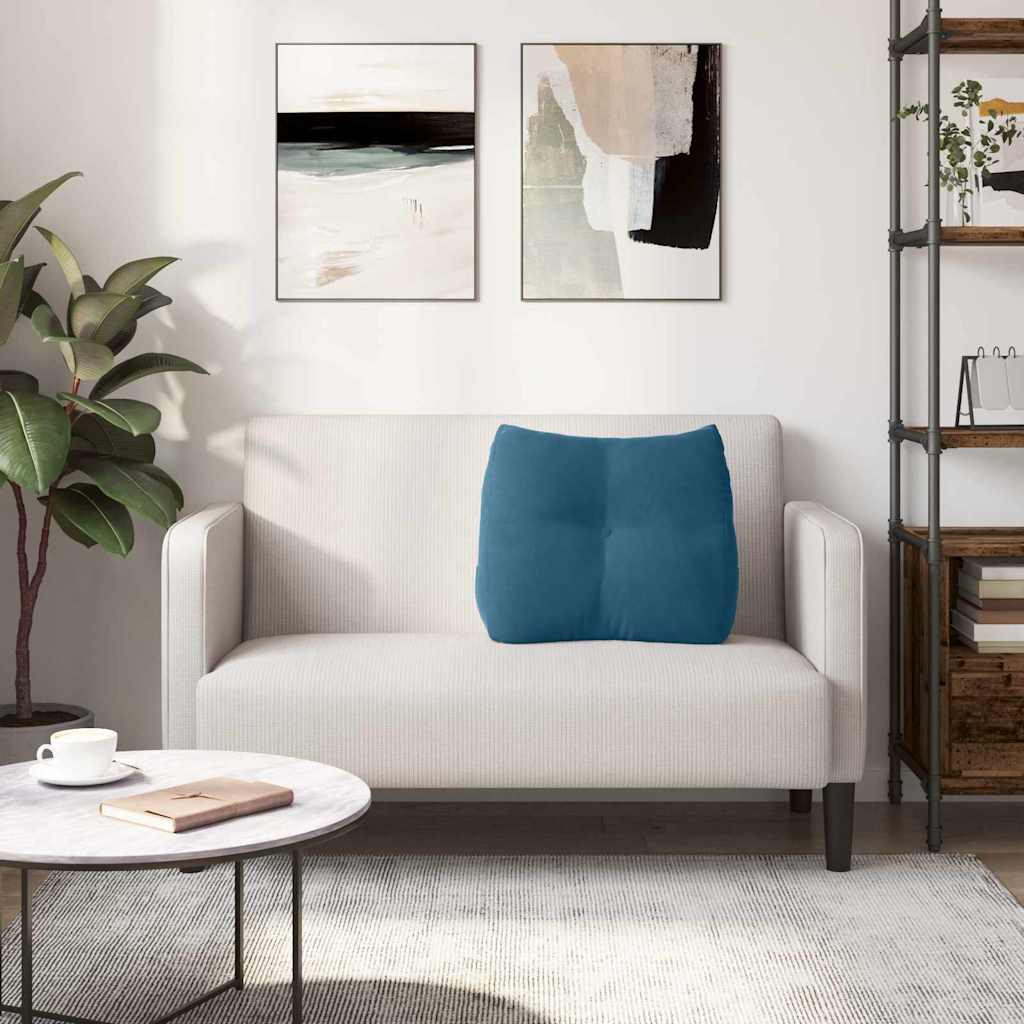 Jastuk za leđa Plava 60 x 24 x 50 cm Baršun