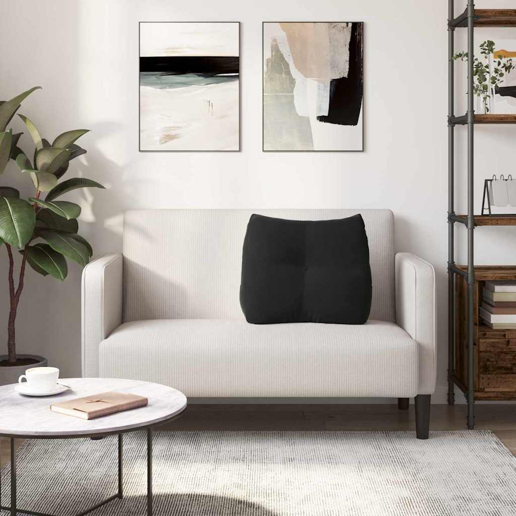 Jastuk za leđa Crna 60 x 24 x 50 cm Baršun