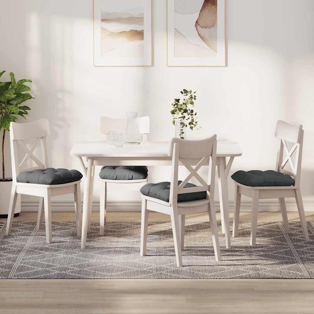 Jastučići za sjedenje 4 pcs Tamno siva 40 x 40 x 12 cm tkanina