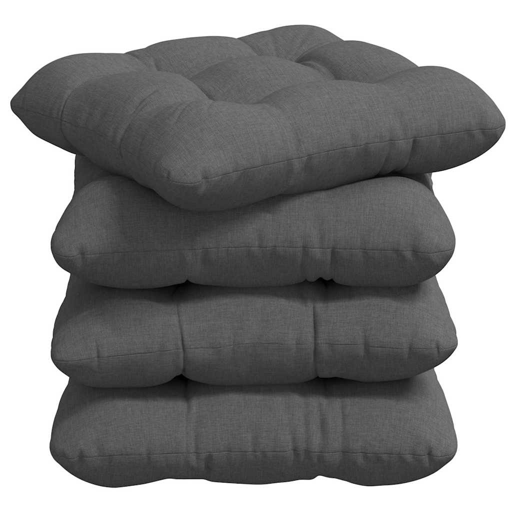 Jastučići za sjedenje 4 pcs Tamno siva 40 x 40 x 12 cm tkanina