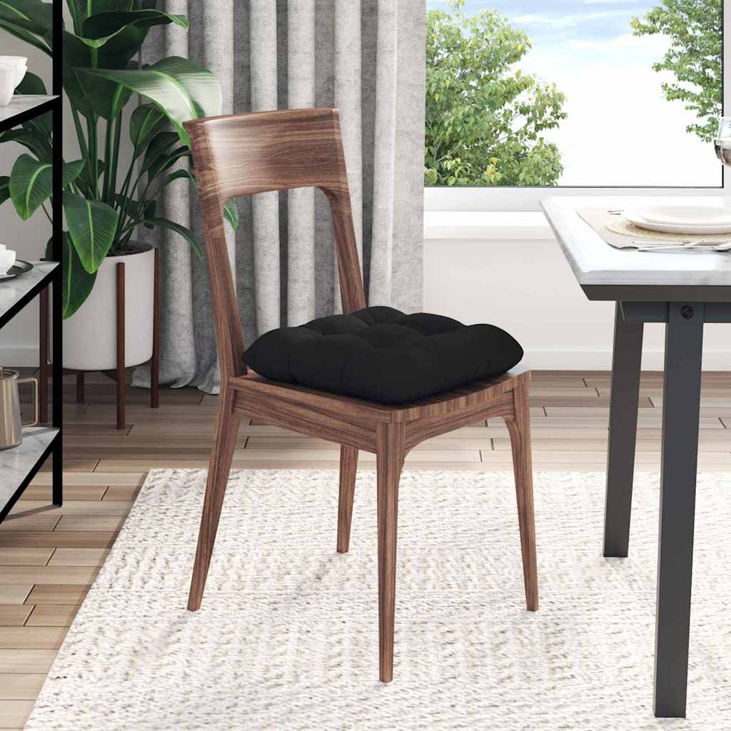 Jastučići za sjedenje 4 pcs Crna 40 x 40 cm Mikrofiber tkanina
