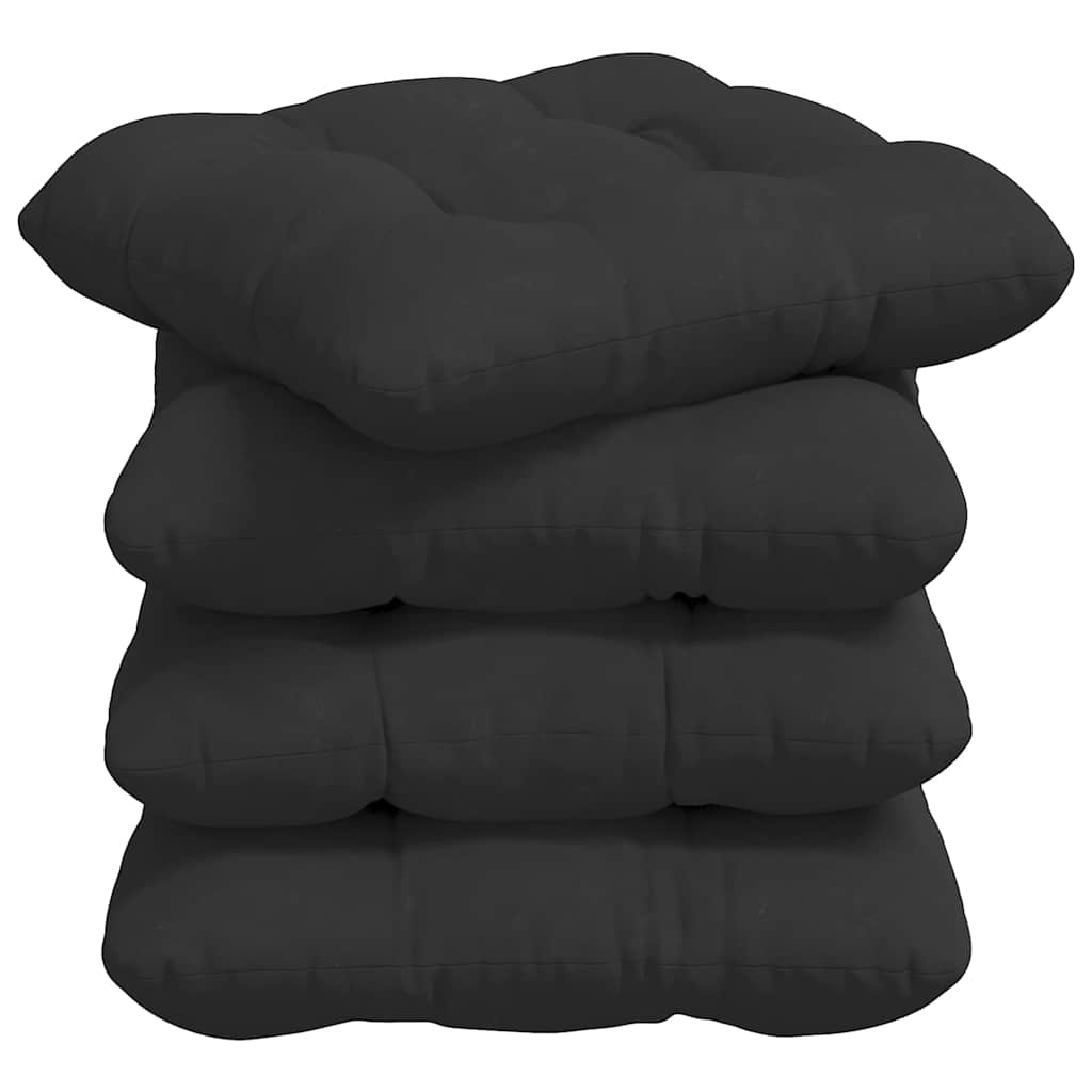 Jastučići za sjedenje 4 pcs Crna 45 x 45 cm Mikrofiber tkanina