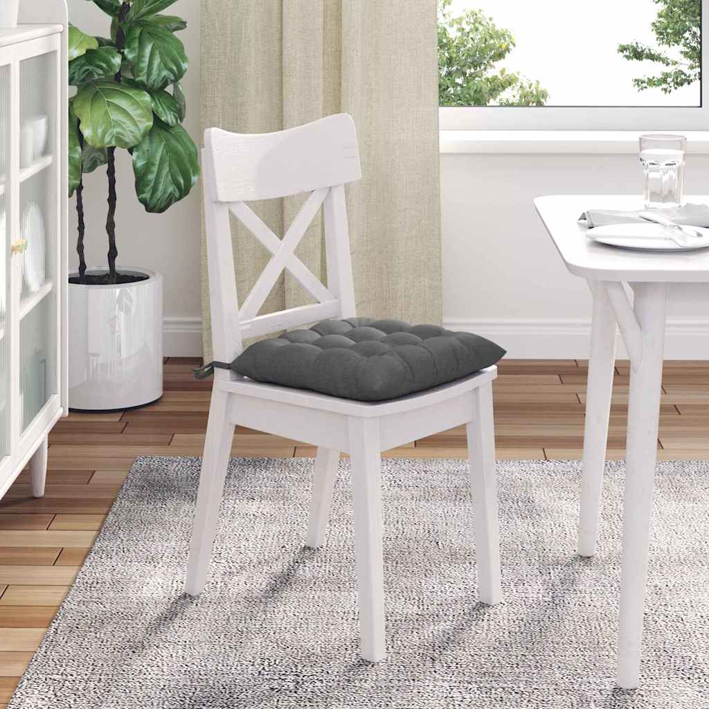 Jastučići za sjedenje 4 pcs Tamno siva 40 x 40 x 6 cm tkanina