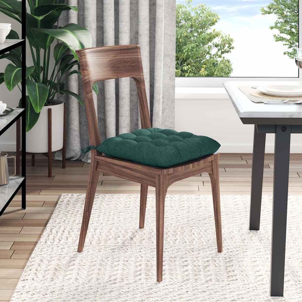 Jastučići za sjedenje 4 pcs Tamnozelena 40 x 40 x 6 cm tkanina