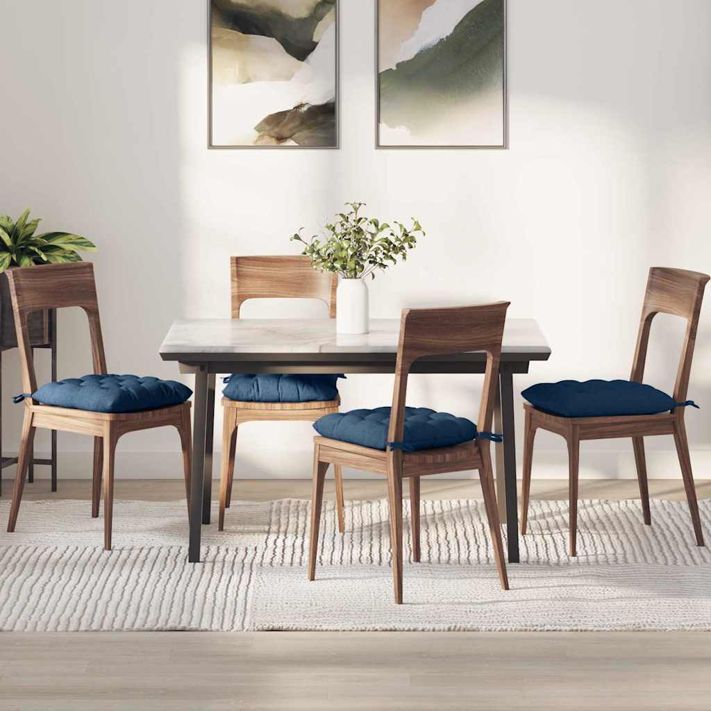 Jastučići za sjedenje 4 pcs Plava 40 x 40 x 6 cm tkanina
