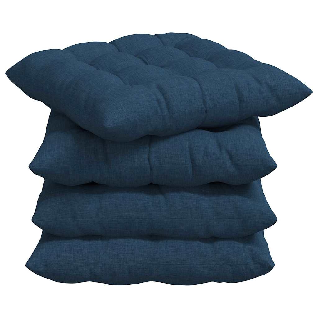 Jastučići za sjedenje 4 pcs Plava 40 x 40 x 6 cm tkanina