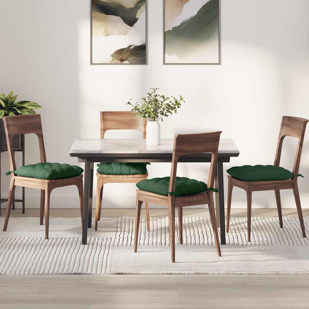 Jastučići za sjedenje 4 pcs Tamnozelena 40 x 40 x 6 cm