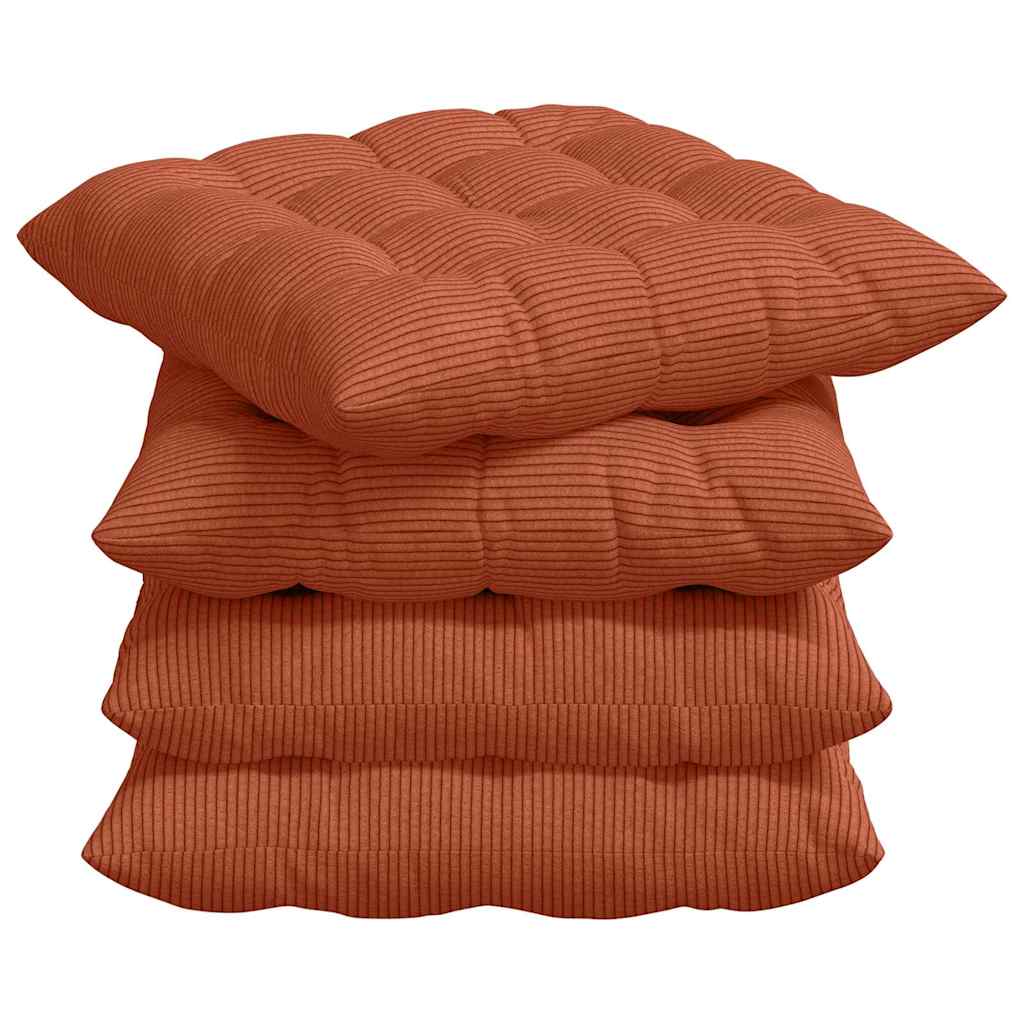 Jastučići za sjedenje 4 pcs Crvena narančasta 40 x 40 x 6 cm