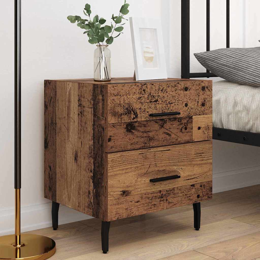 Noćni ormar s ladicama 2 pcs Staro drvo 40 x 35 x 47,5 cm