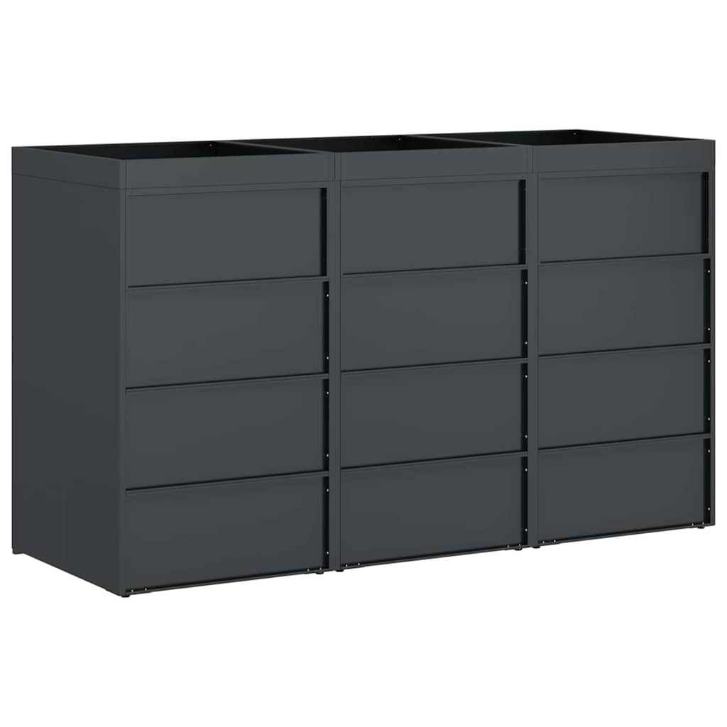 Skladištenje kanti za 3 kante Antracit 340 x 77.5 x 115.5 cm