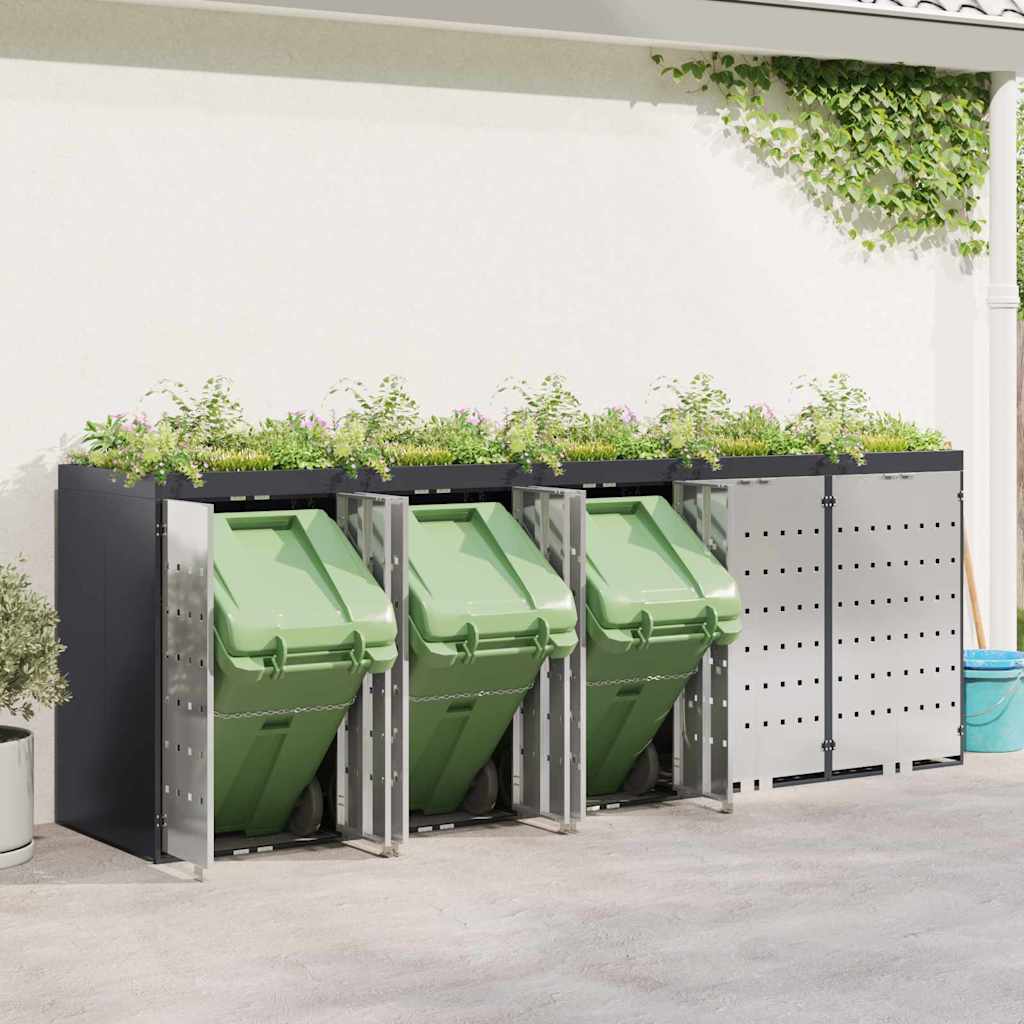Skladištenje kanti za 3 kante Čelik Antracit