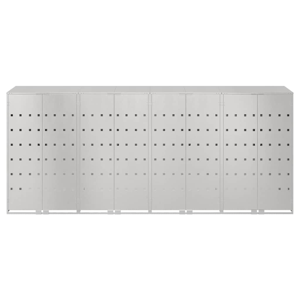 Skladištenje kanti za 3 kante Srebrno 340 x 77.5 x 115.5 cm