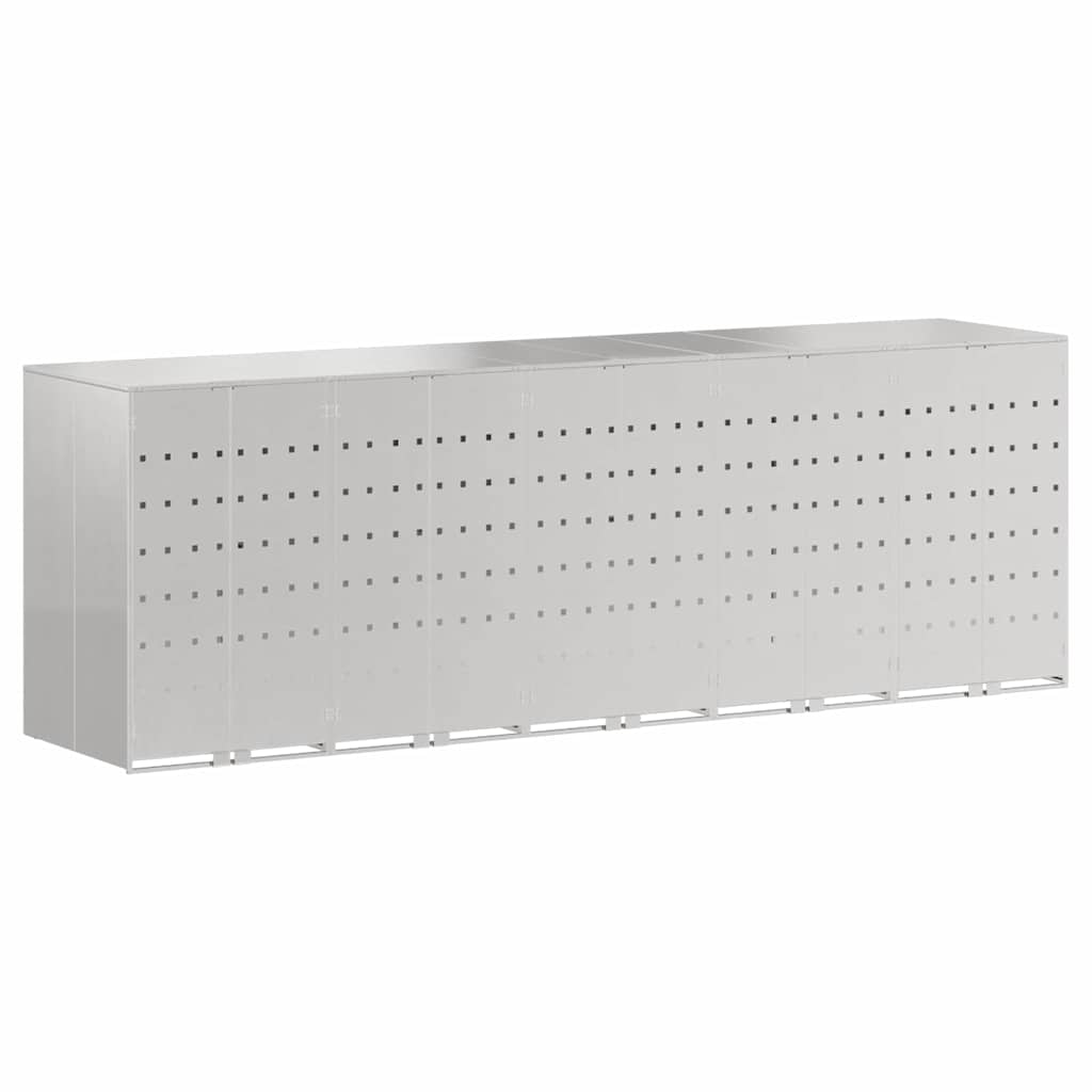 Skladištenje kanti za 3 kante Srebrno 340 x 77.5 x 115.5 cm