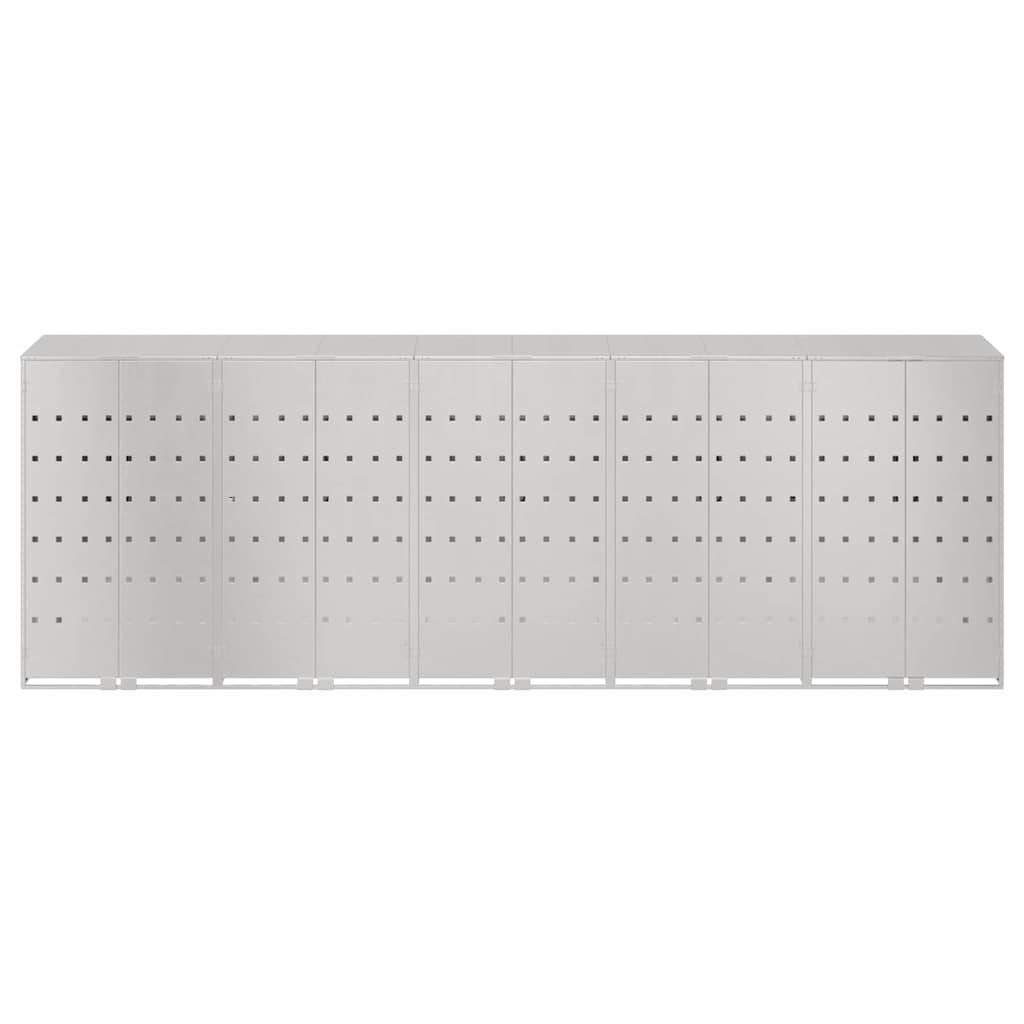 Skladištenje kanti za 3 kante Srebrno 340 x 77.5 x 115.5 cm