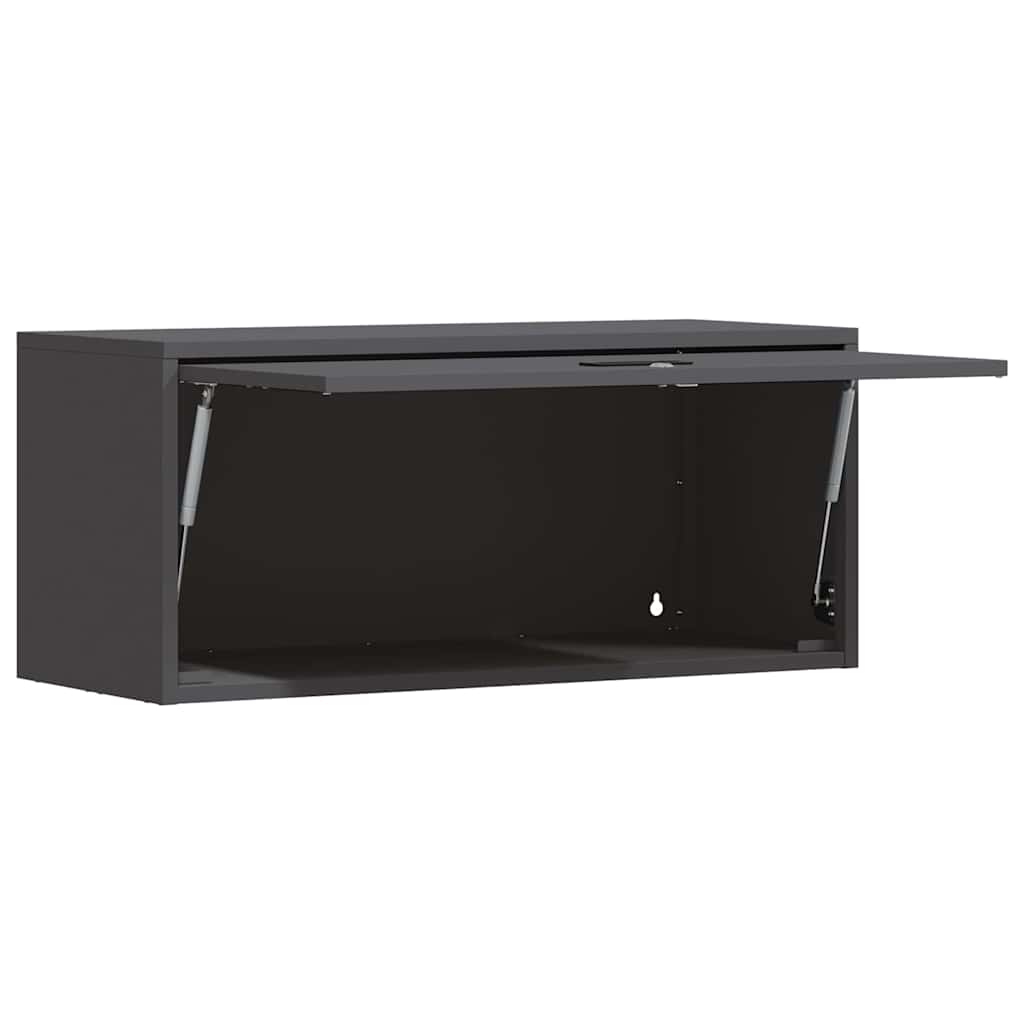 Ormar za zid u garaži Crna 80 x 33 x 35 cm Čelik s prahom