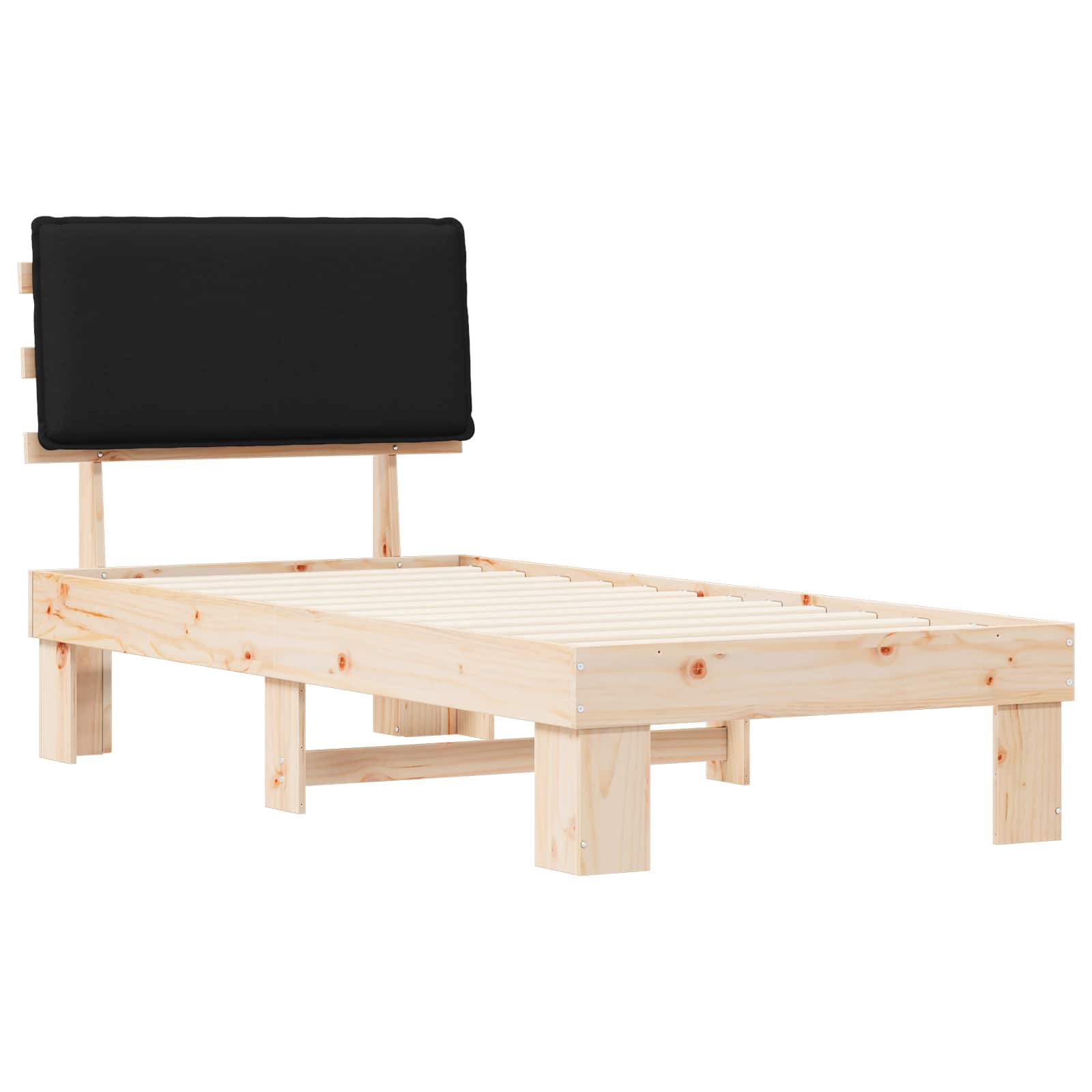 Krevetni okvir s tapiciranim uzglavljem Crna 80 x 200 cm