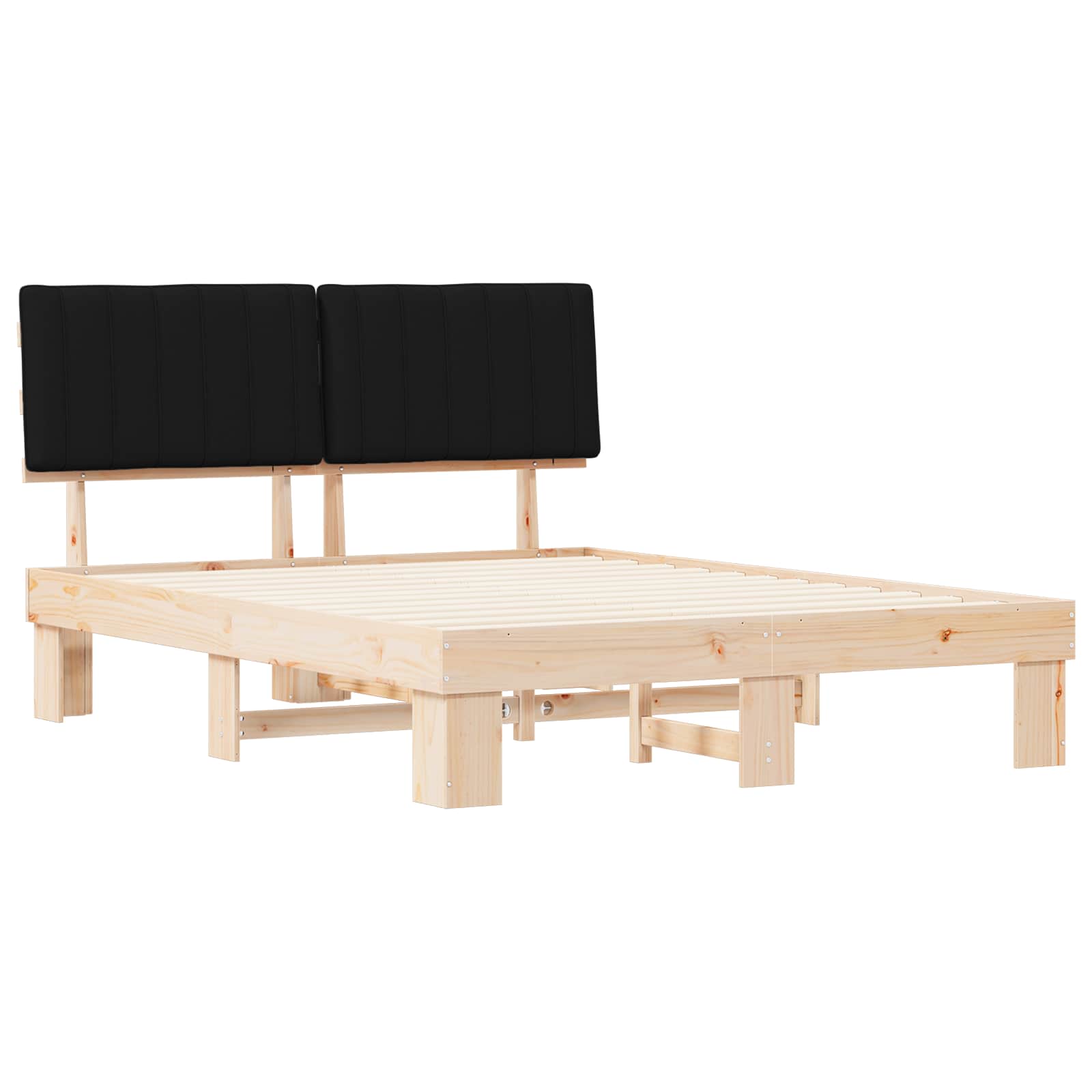 Krevetni okvir s tapiciranim uzglavljem Crna 150 x 200 cm