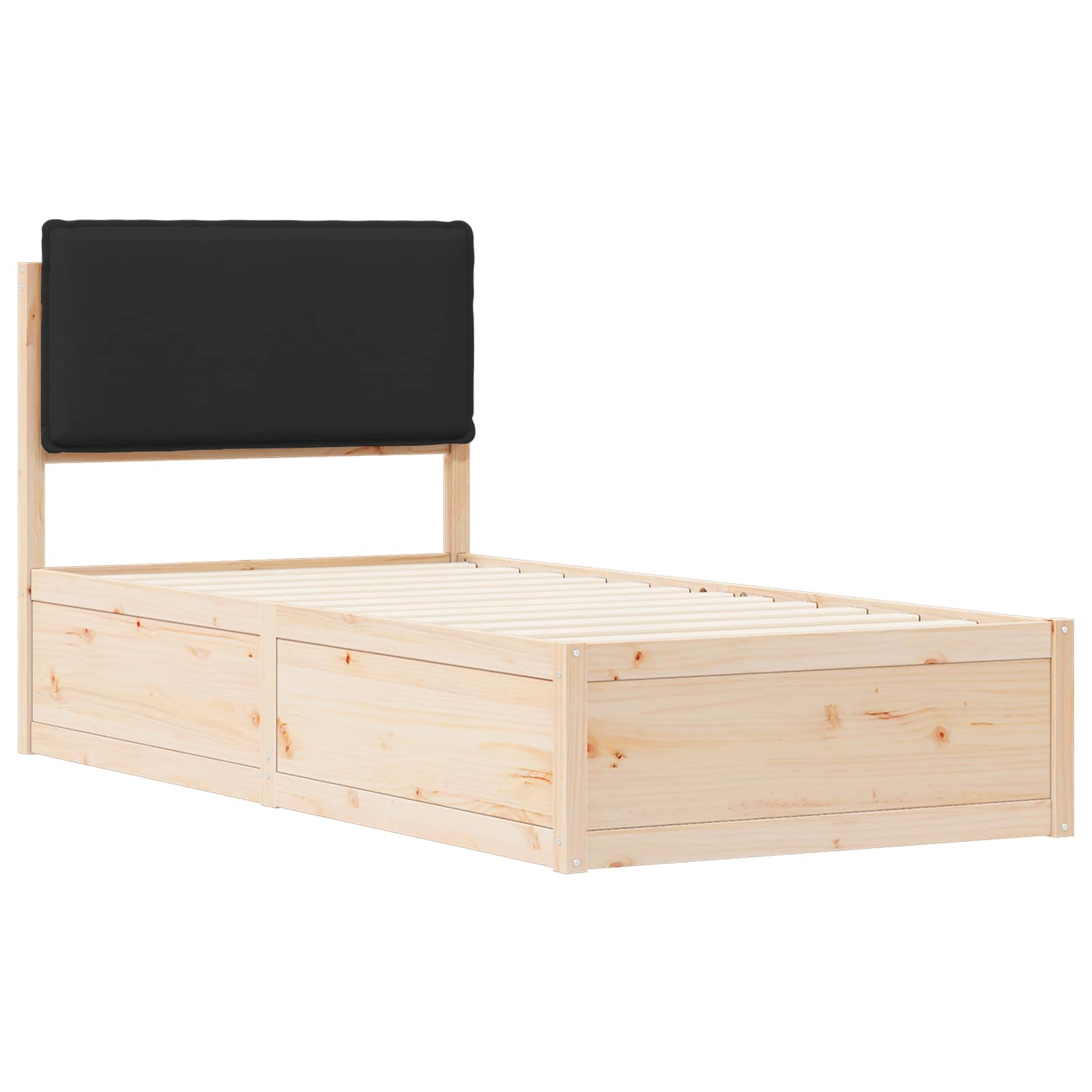 Krevetni okvir s tapiciranim uzglavljem Crna 80 x 200 cm