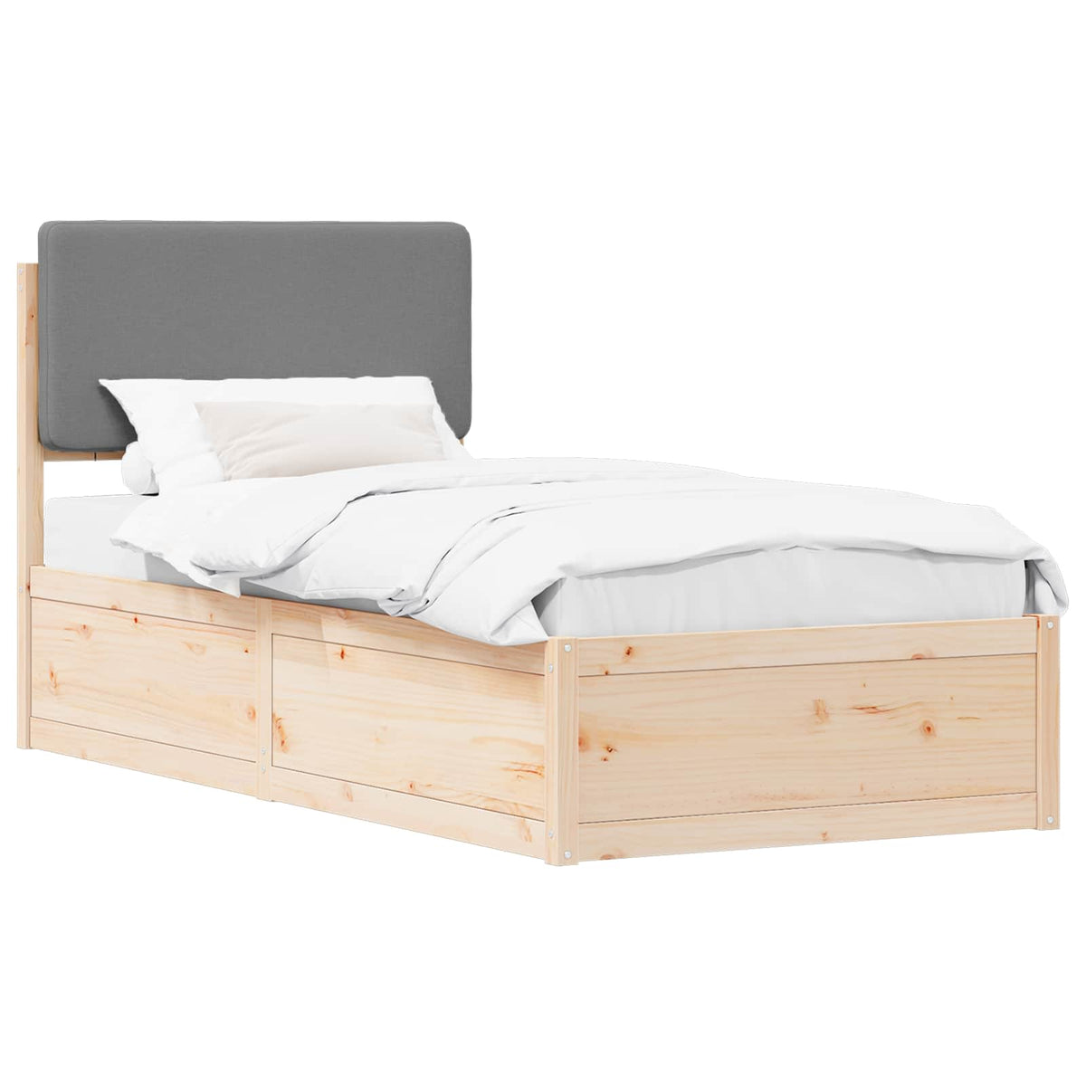 Krevetni okvir s tapiciranim uzglavljem Svijetlo siva Svjetlosiva 205.5 x 105.5 x 93 cm