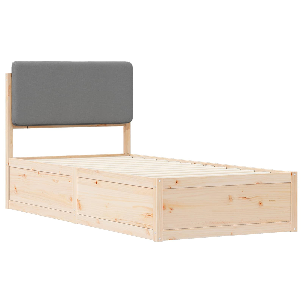Krevetni okvir s tapiciranim uzglavljem Svijetlo siva Svjetlosiva 205.5 x 105.5 x 93 cm