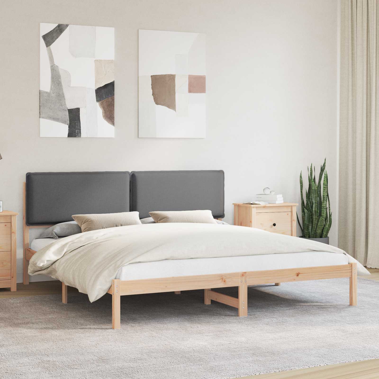 Krevetni okvir s tapiciranim uzglavljem Tamno siva 180 x 200 cm