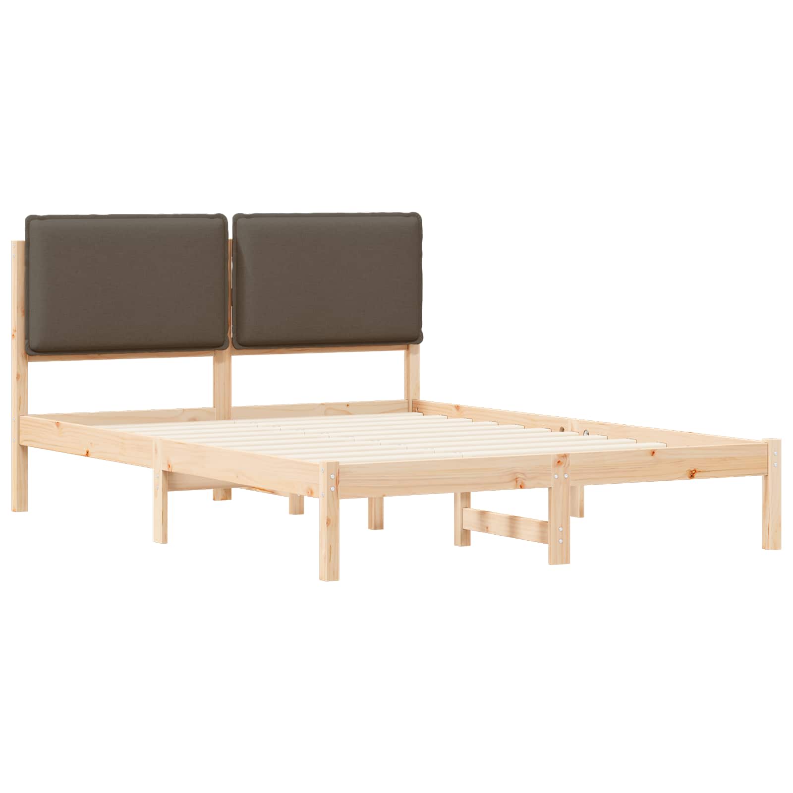 Krevetni okvir s tapiciranim uzglavljem Sivo-smeđa 150 x 200 cm