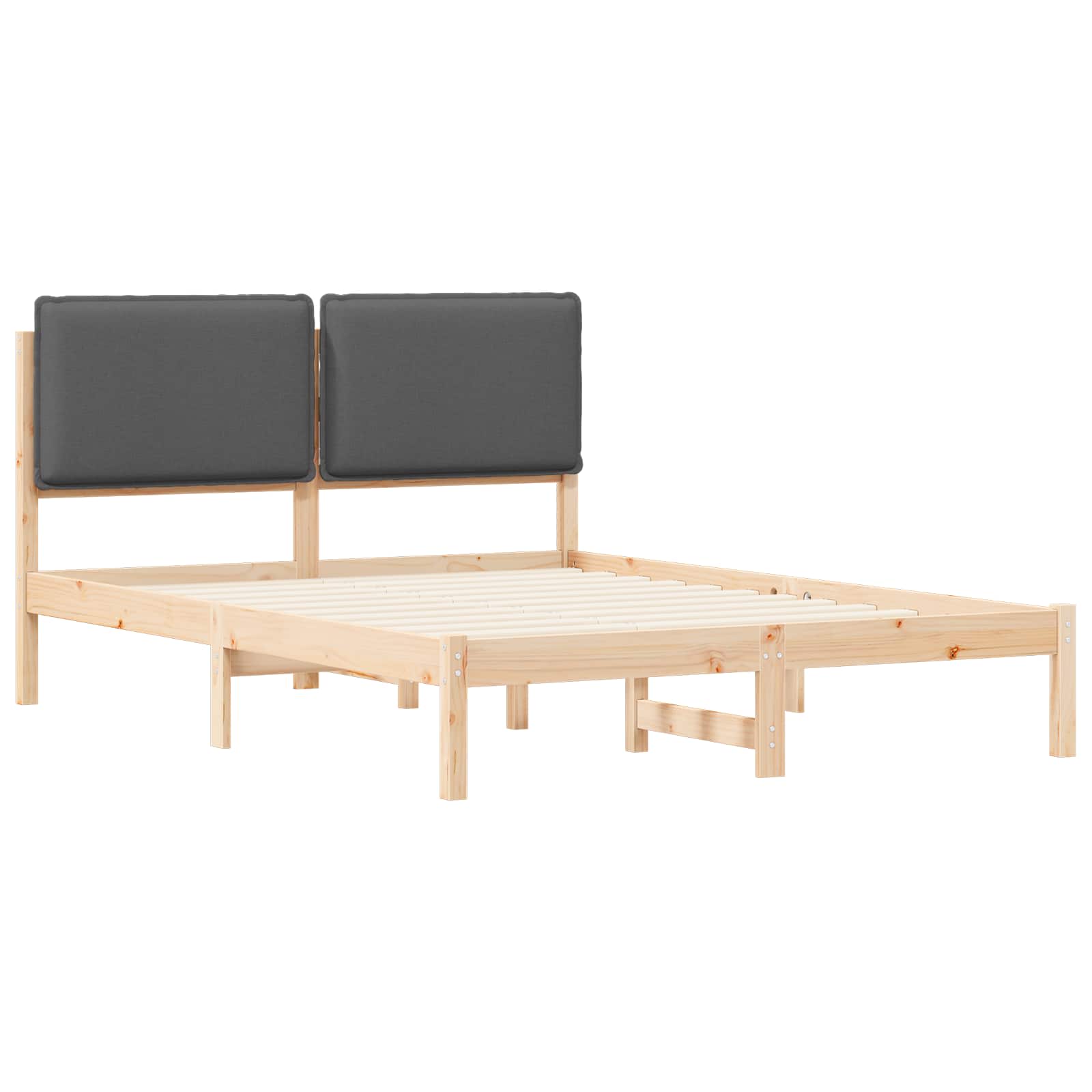 Krevetni okvir s tapiciranim uzglavljem Tamno siva 120 x 190 cm