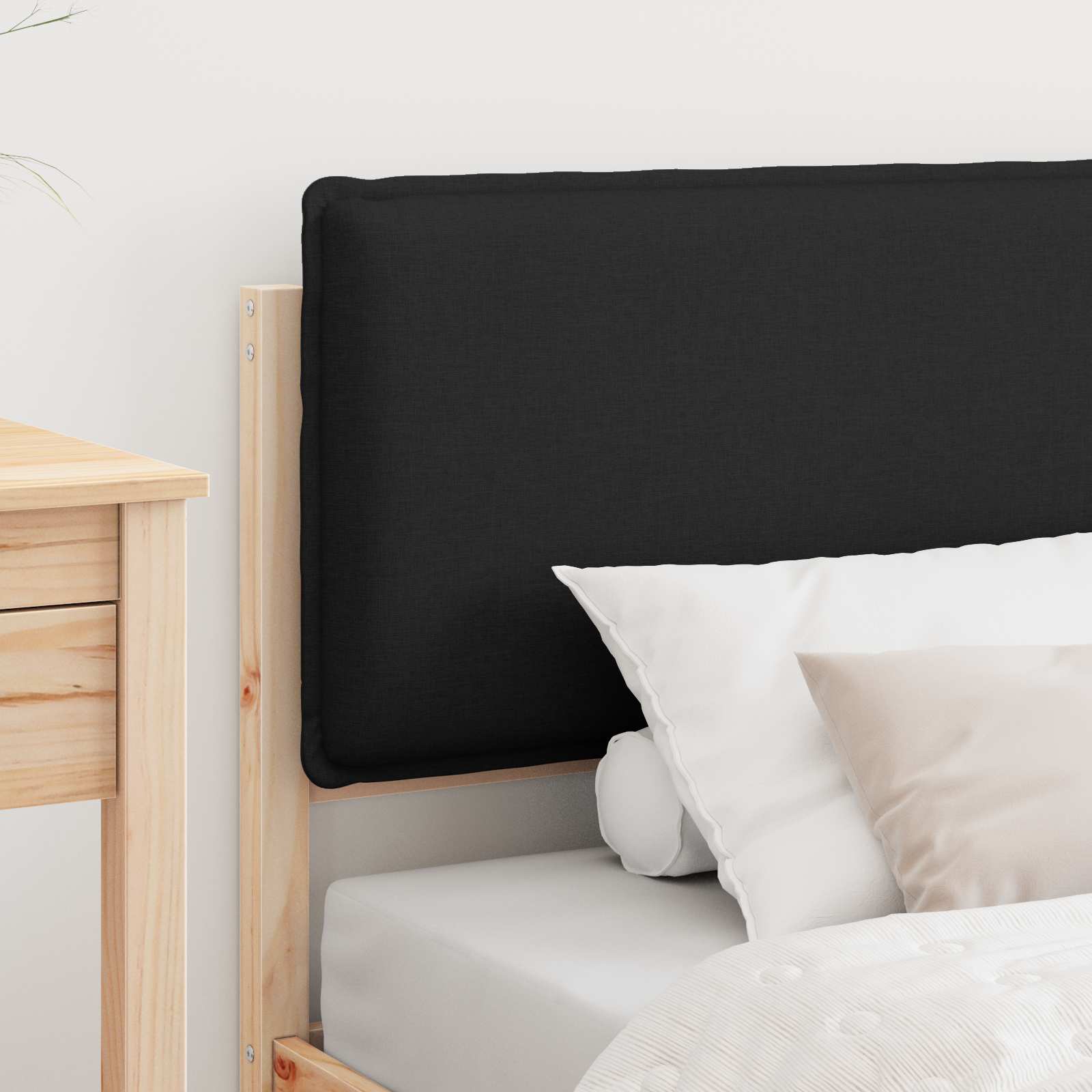 Krevetni okvir s tapiciranim uzglavljem Crna 80 x 200 cm