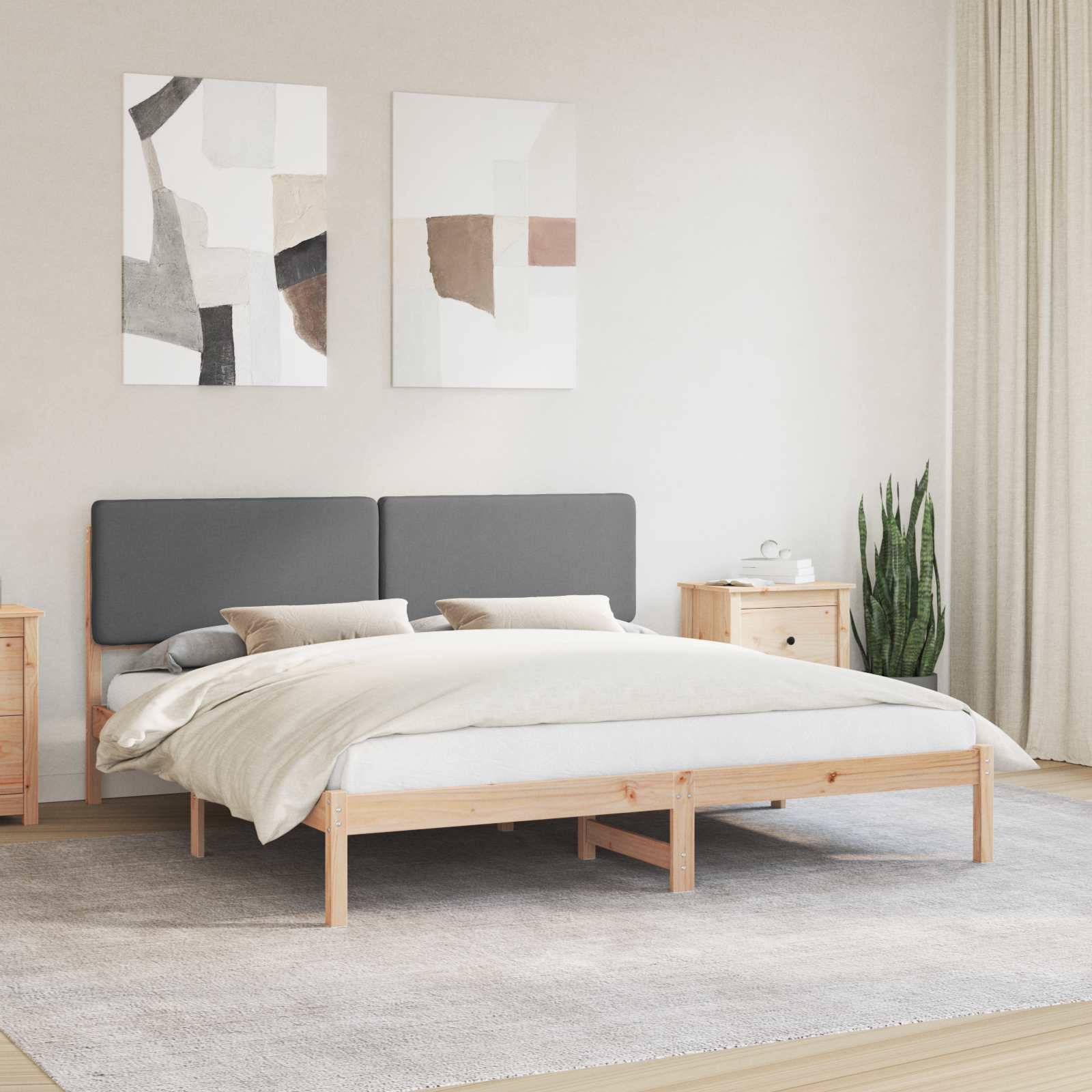 Krevetni okvir s tapiciranim uzglavljem Tamno siva 180 x 200 cm