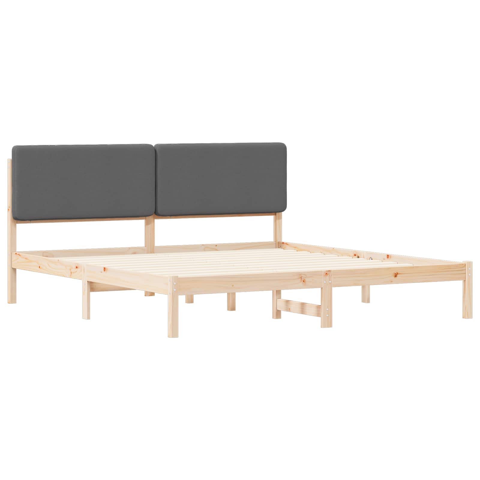 Krevetni okvir s tapiciranim uzglavljem Tamno siva 180 x 200 cm
