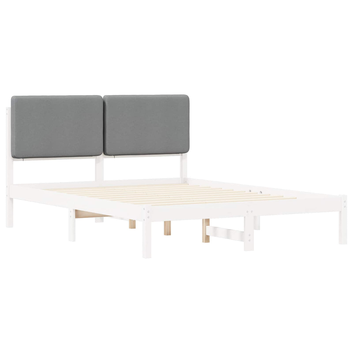 Krevetni okvir s tapiciranim uzglavljem Svijetlo siva Svjetlosiva 205.5 x 165.5 x 84.5 cm