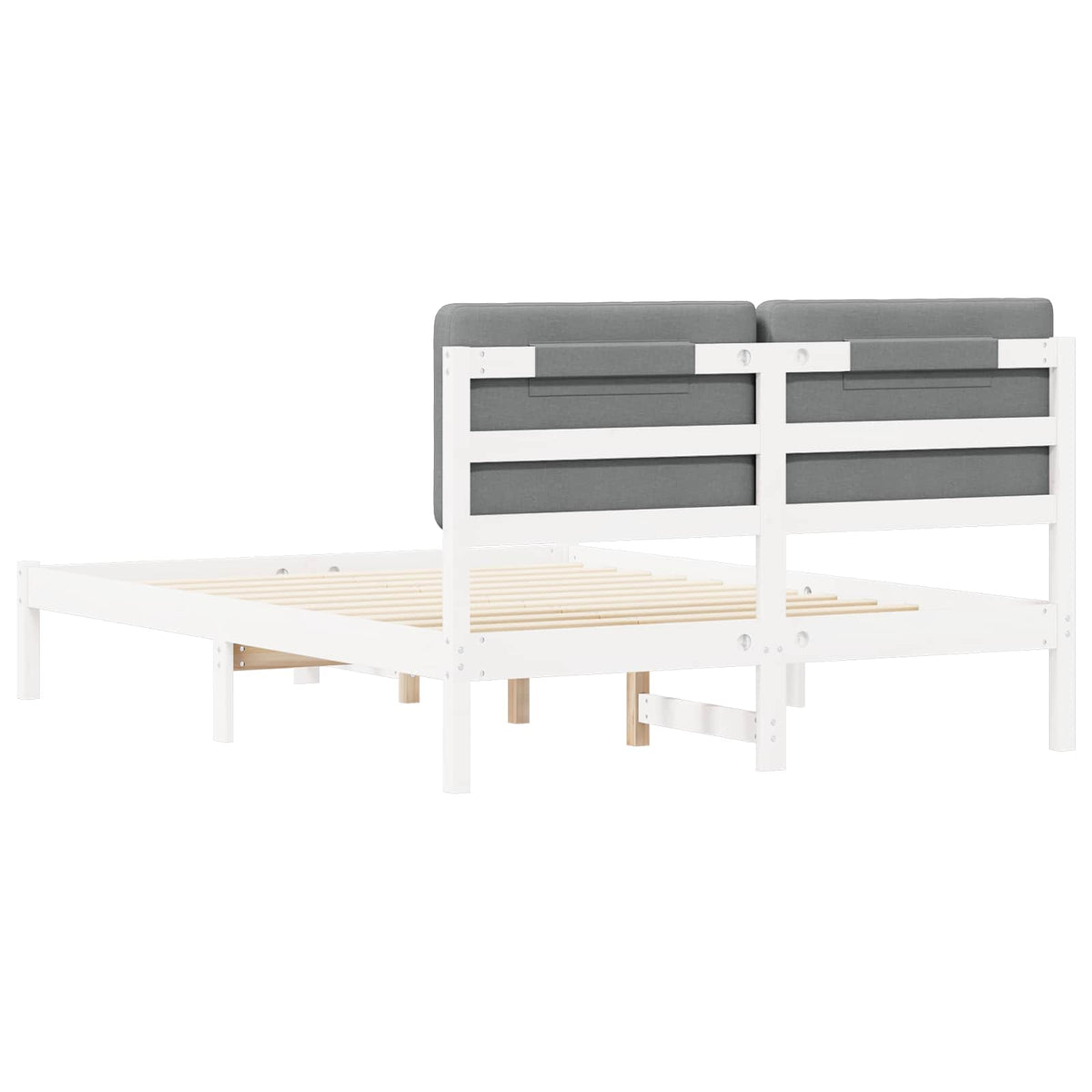 Krevetni okvir s tapiciranim uzglavljem Svijetlo siva Svjetlosiva 205.5 x 165.5 x 84.5 cm