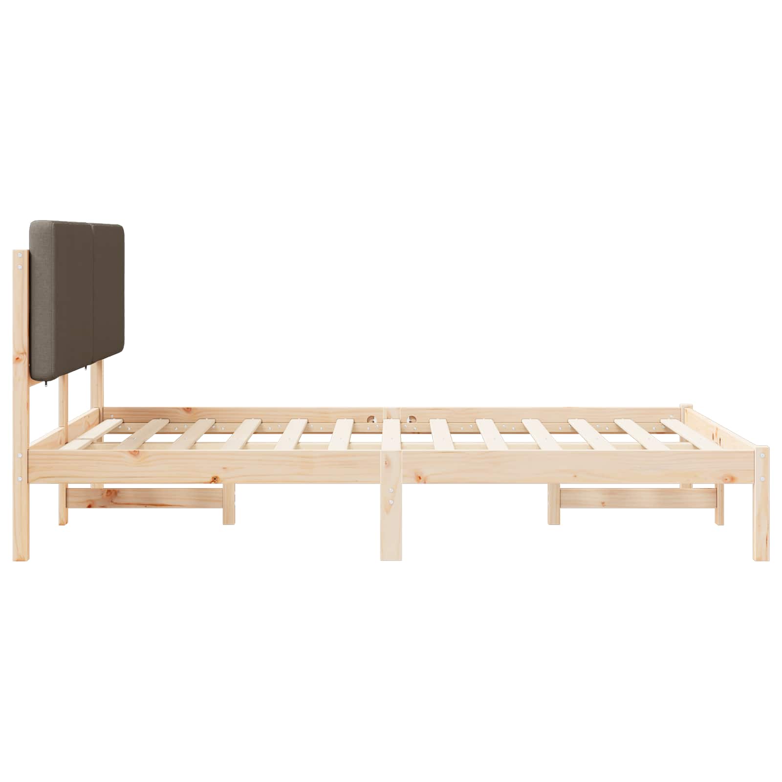 Krevetni okvir s tapiciranim uzglavljem Sivo-smeđa 150 x 200 cm