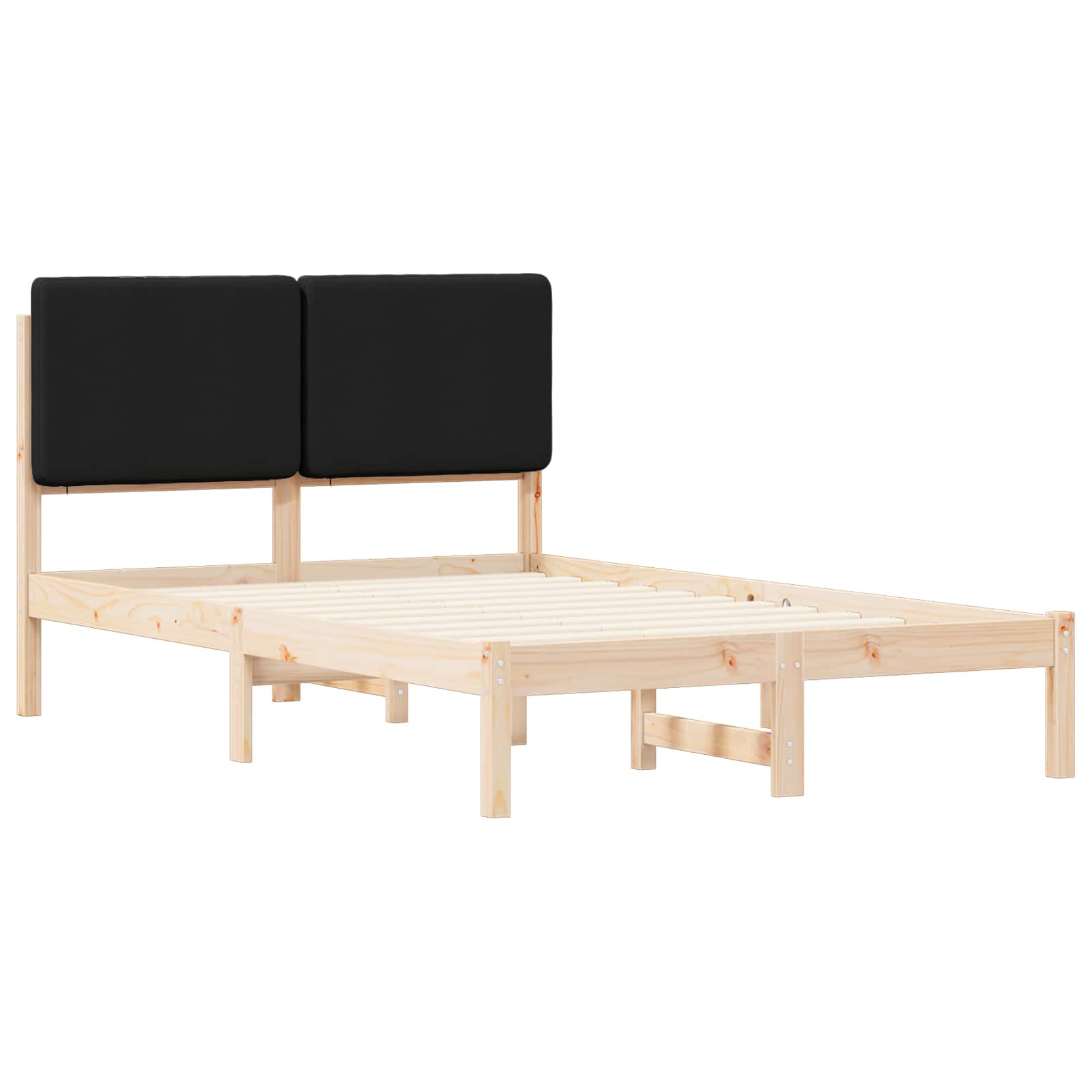 Krevetni okvir s tapiciranim uzglavljem Crna 135 x 190 cm