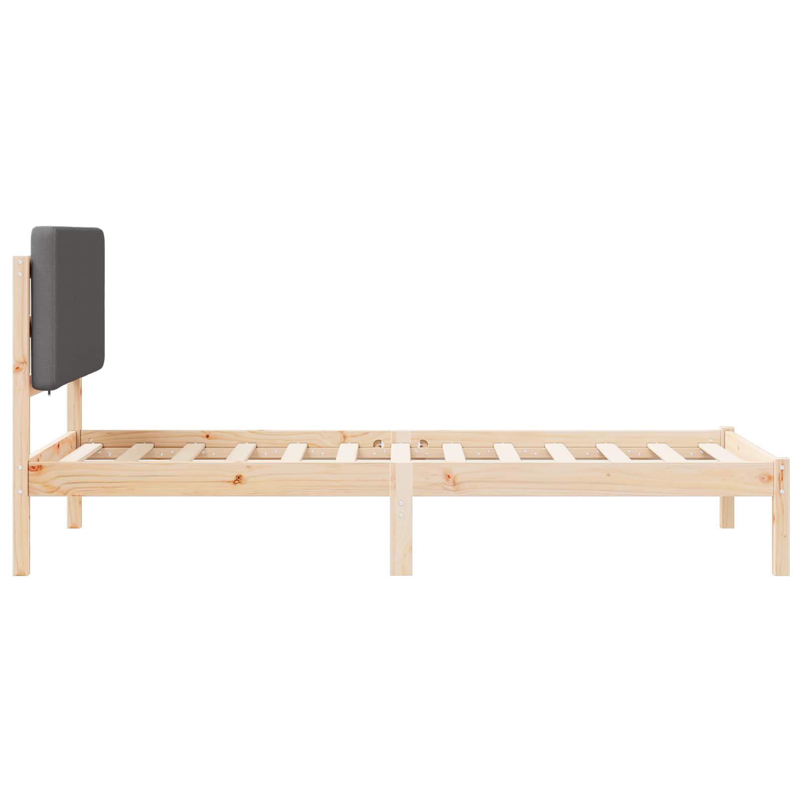 Krevetni okvir s tapiciranim uzglavljem Tamno siva 100 x 200 cm