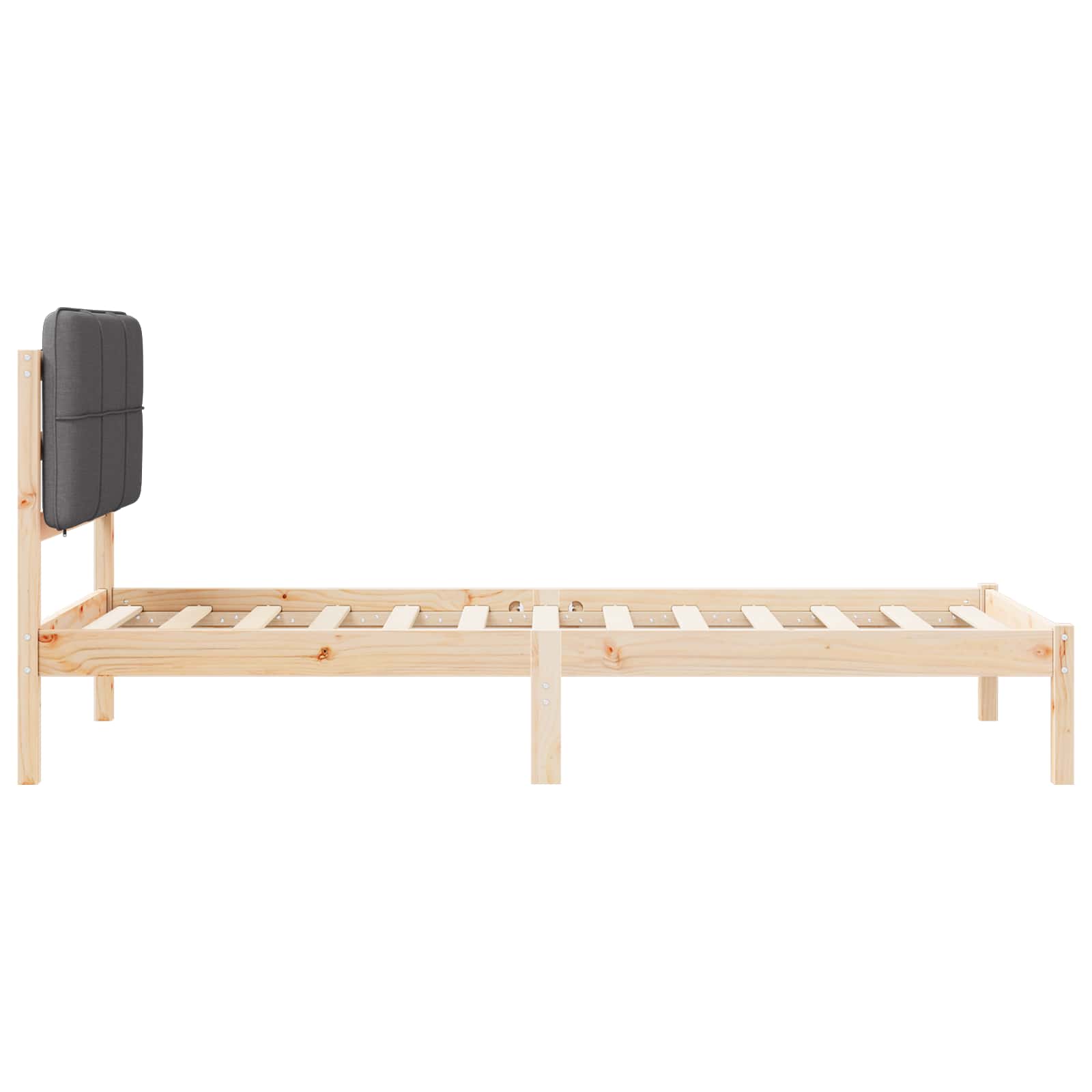 Krevetni okvir s tapiciranim uzglavljem Tamno siva 100 x 200 cm