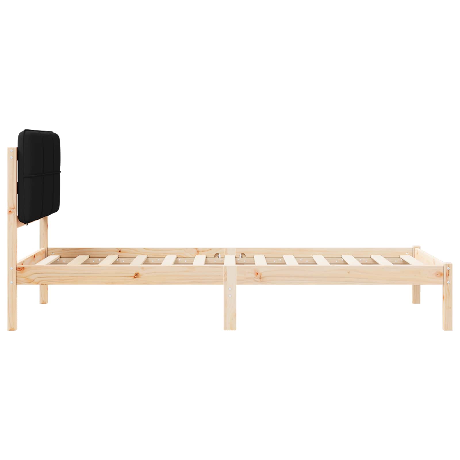 Krevetni okvir s tapiciranim uzglavljem Crna 90 x 200 cm