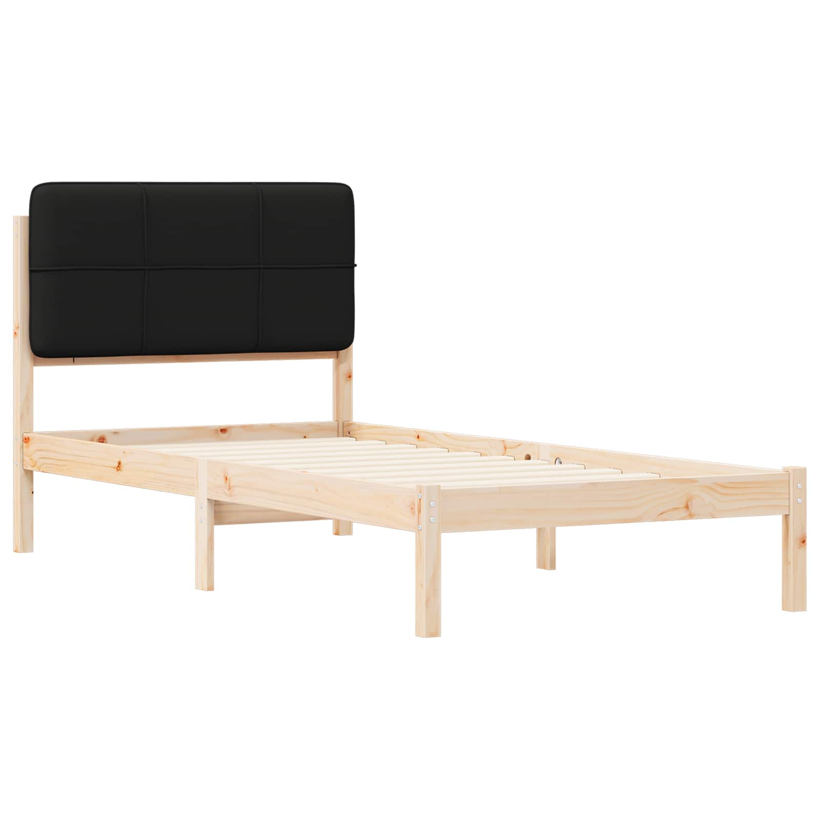 Krevetni okvir s tapiciranim uzglavljem Crna 90 x 190 cm