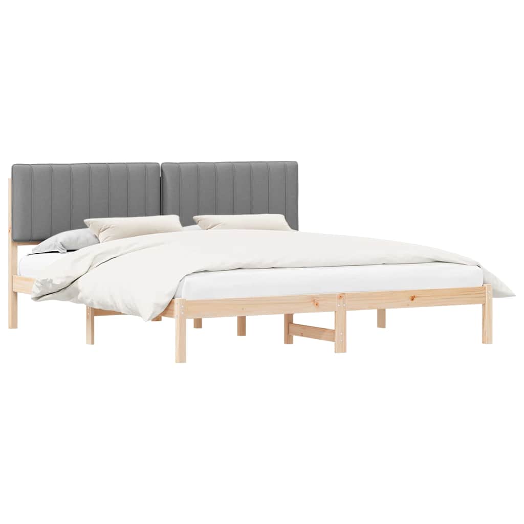 Krevetni okvir s tapiciranim uzglavljem Svijetlo siva Svjetlosiva 205.5 x 185.5 x 84.5 cm