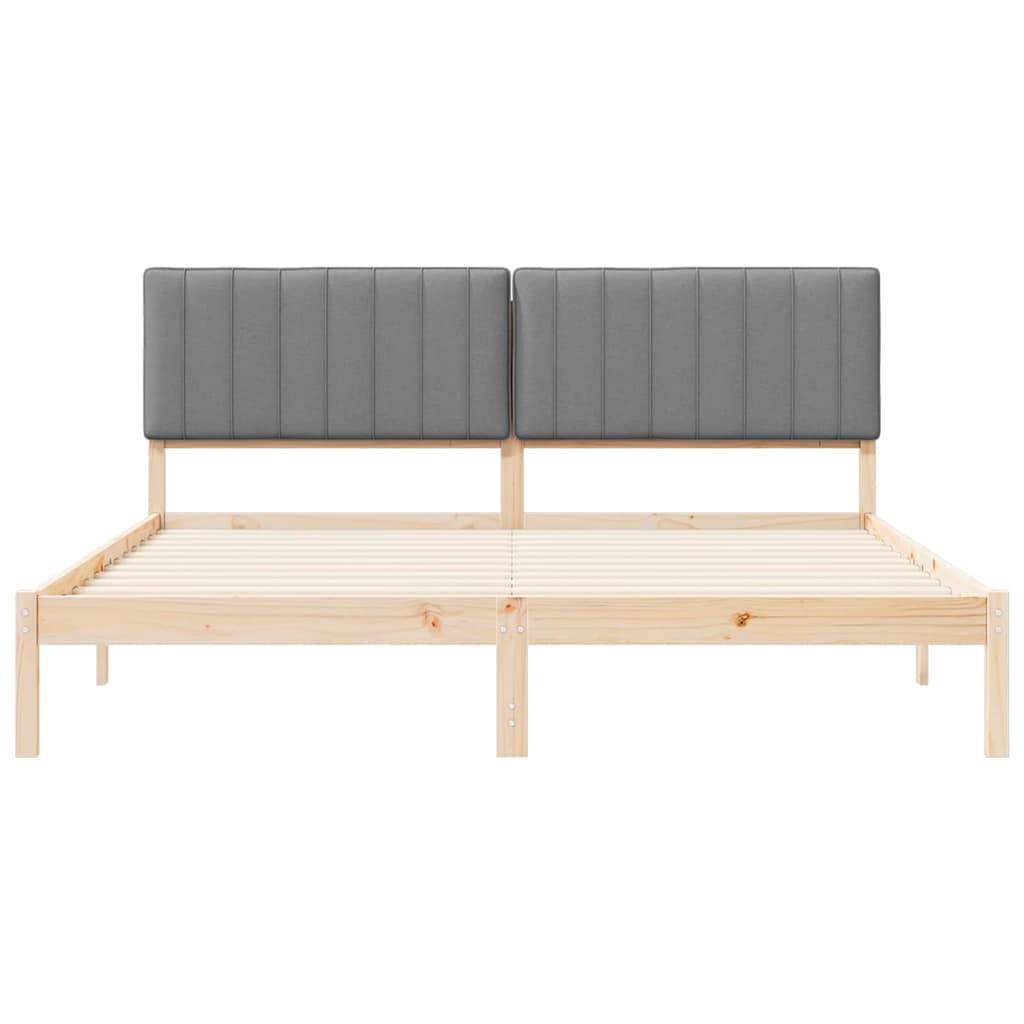 Krevetni okvir s tapiciranim uzglavljem Svijetlo siva Svjetlosiva 205.5 x 185.5 x 84.5 cm