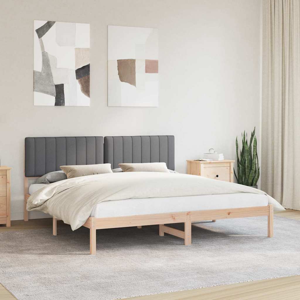 Krevetni okvir s tapiciranim uzglavljem Tamno siva 180 x 200 cm