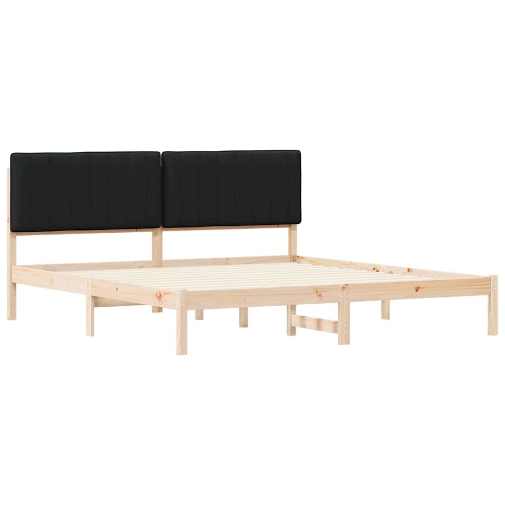Krevetni okvir s tapiciranim uzglavljem Crna 180 x 200 cm