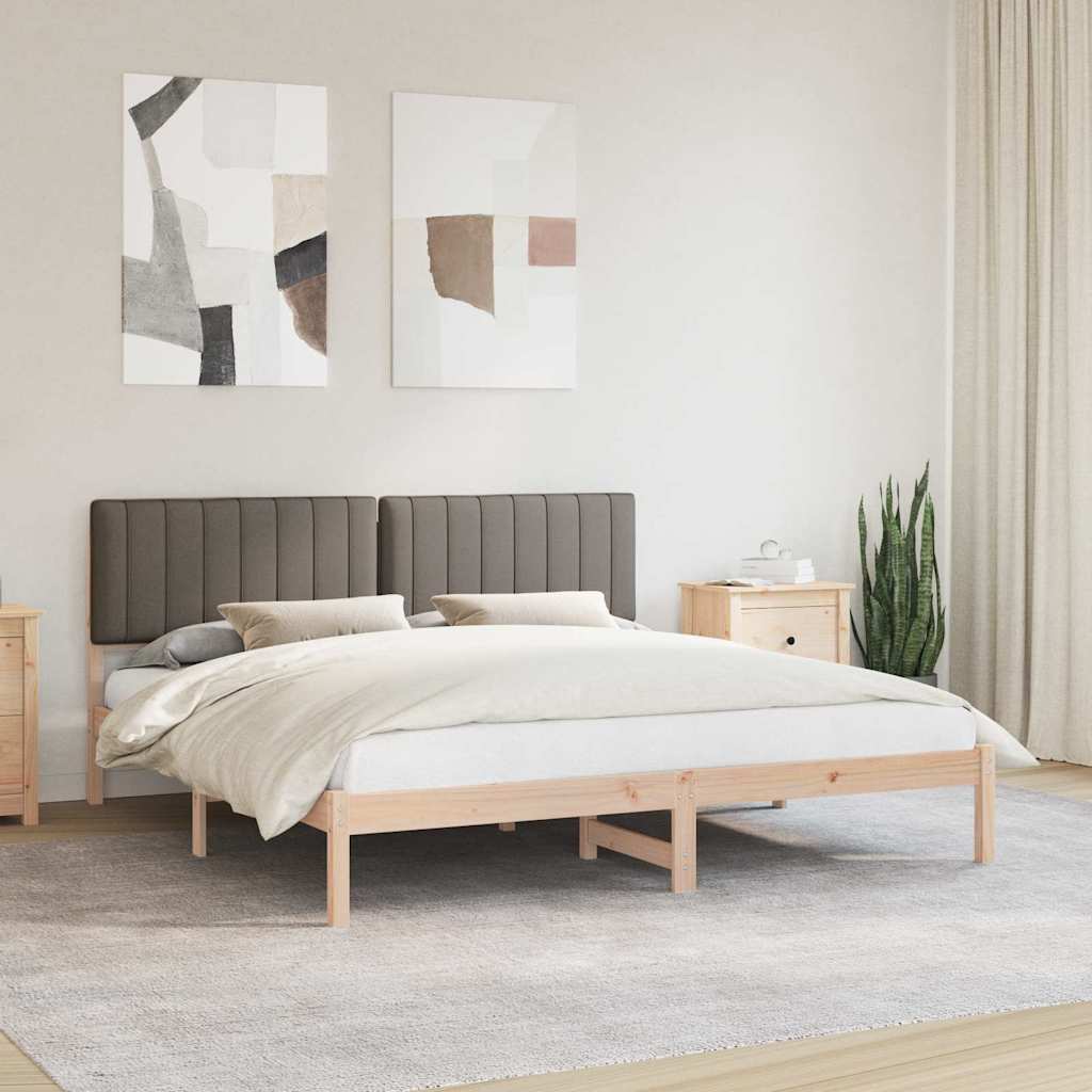 Krevetni okvir s tapiciranim uzglavljem Sivo-smeđa 180 x 200 cm