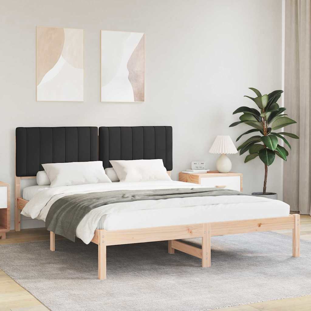Krevetni okvir s tapiciranim uzglavljem Crna 160 x 200 cm