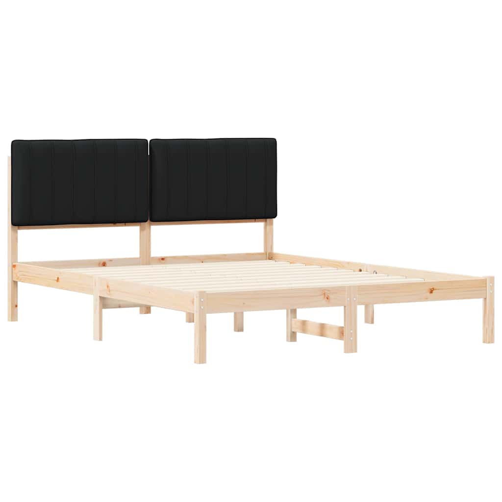 Krevetni okvir s tapiciranim uzglavljem Crna 160 x 200 cm