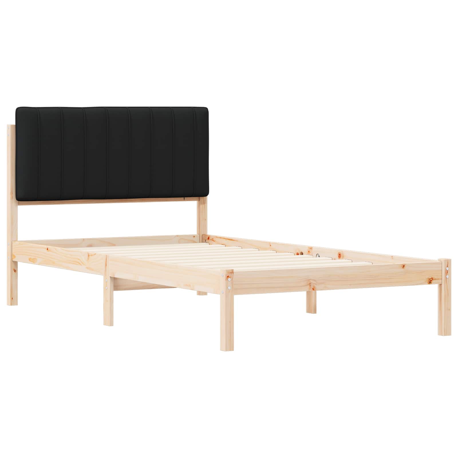 Krevetni okvir s tapiciranim uzglavljem Crna 100 x 200 cm