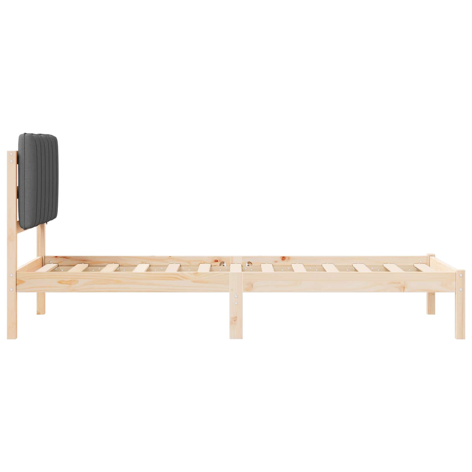 Krevetni okvir s tapiciranim uzglavljem Tamno siva 80 x 200 cm