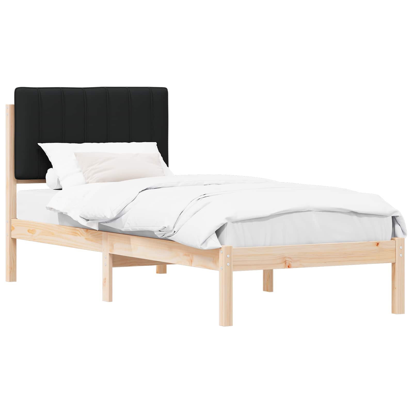 Krevetni okvir s tapiciranim uzglavljem Crna 80 x 200 cm
