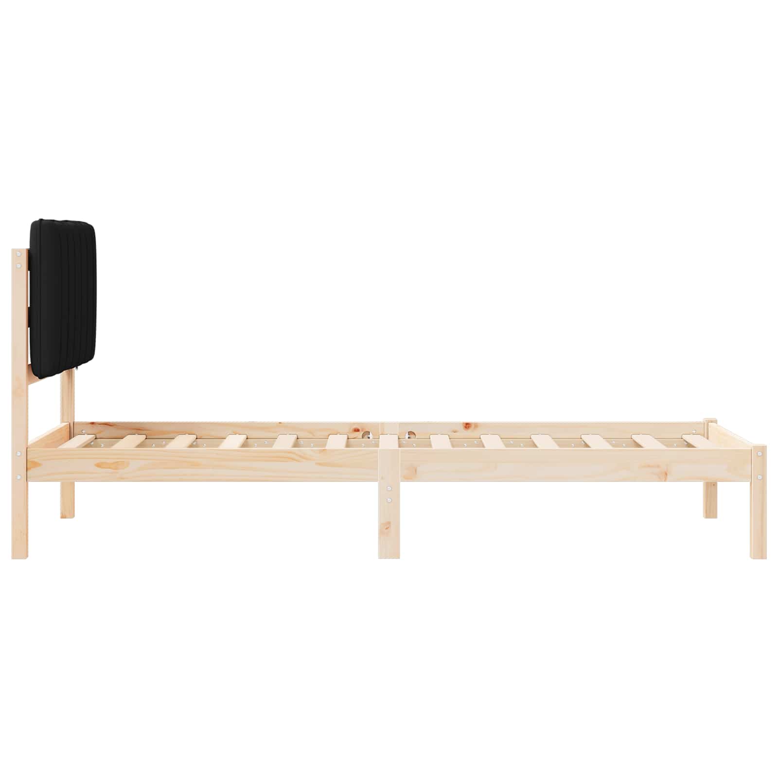 Krevetni okvir s tapiciranim uzglavljem Crna 75 x 190 cm