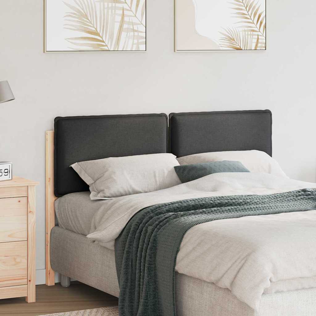 Tapecirani uzglavlje s uzglavljem Prirodna i tamno siva 140 cm